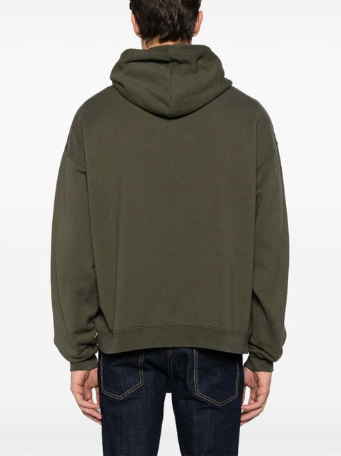 logo-embossed cotton hoodie